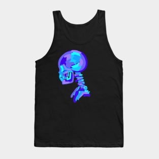 Skull in Purple & Blue Neon Tank Top